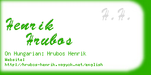 henrik hrubos business card